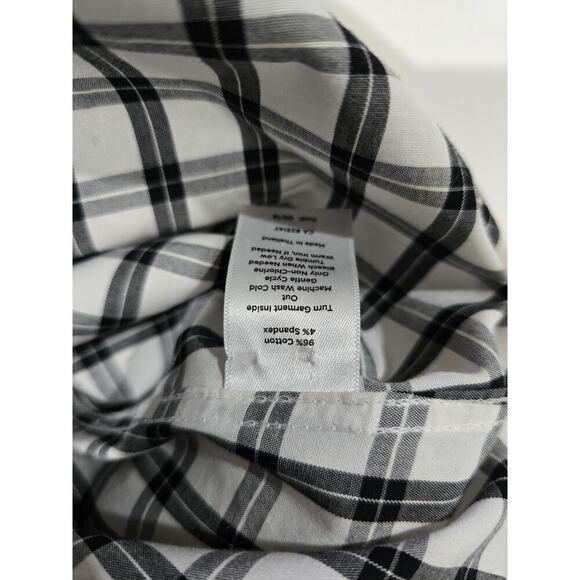 Talbots Women’s Perfect Tunic Black White Scotch Plaid Shirt - Size 12 - Picture 6 of 8